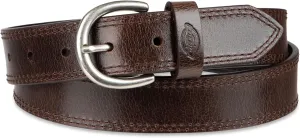 Dickies Women's Casual Leather Jean Workwear Belt with Round Harness Buckle
