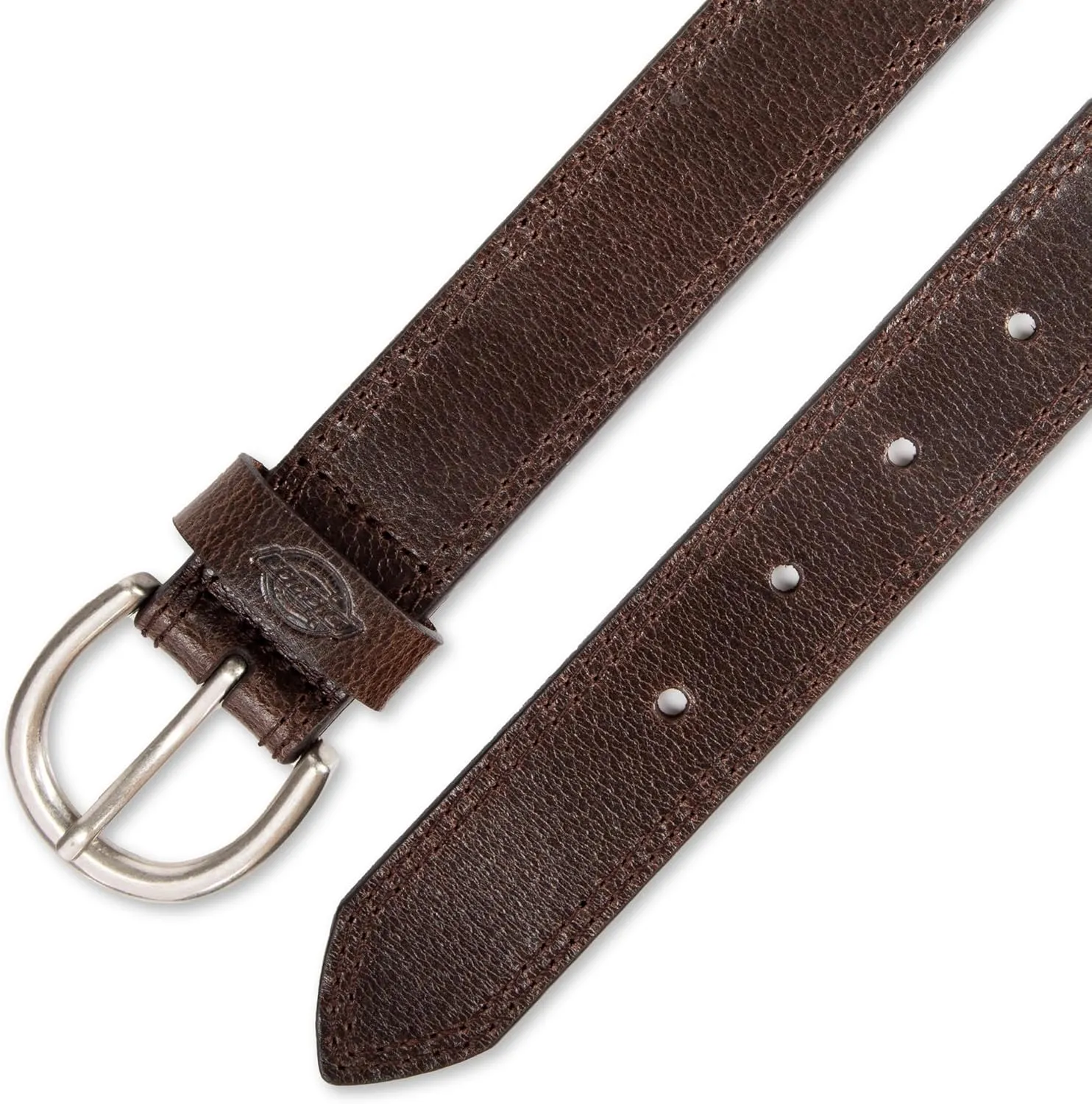 Dickies Women's Casual Leather Jean Workwear Belt with Round Harness Buckle