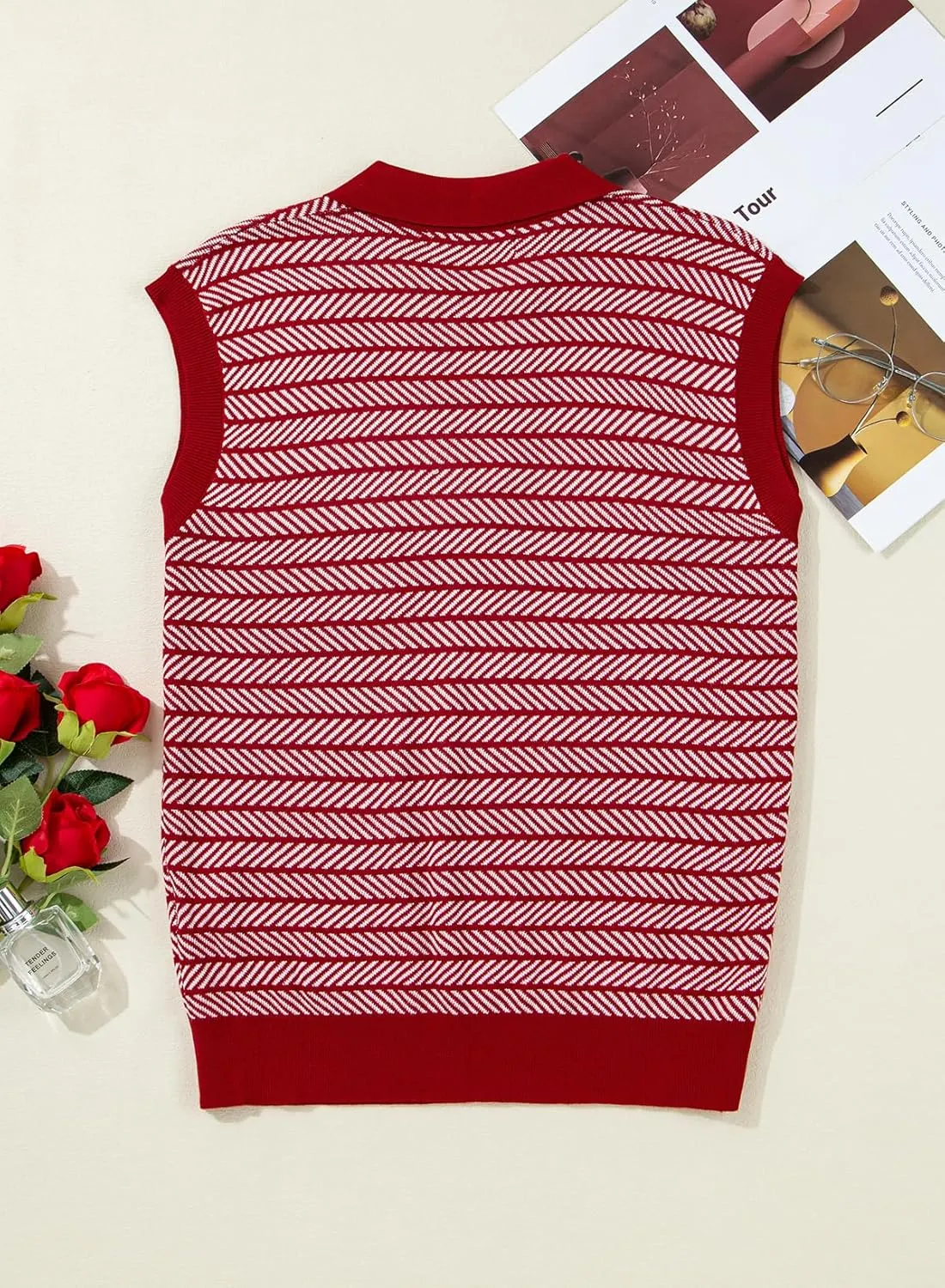 Dokotoo Women's Summer Short Cap Sleeve Sweaters Tops Casual Striped Color Block V Neck Polo Knit Shirts Blouses