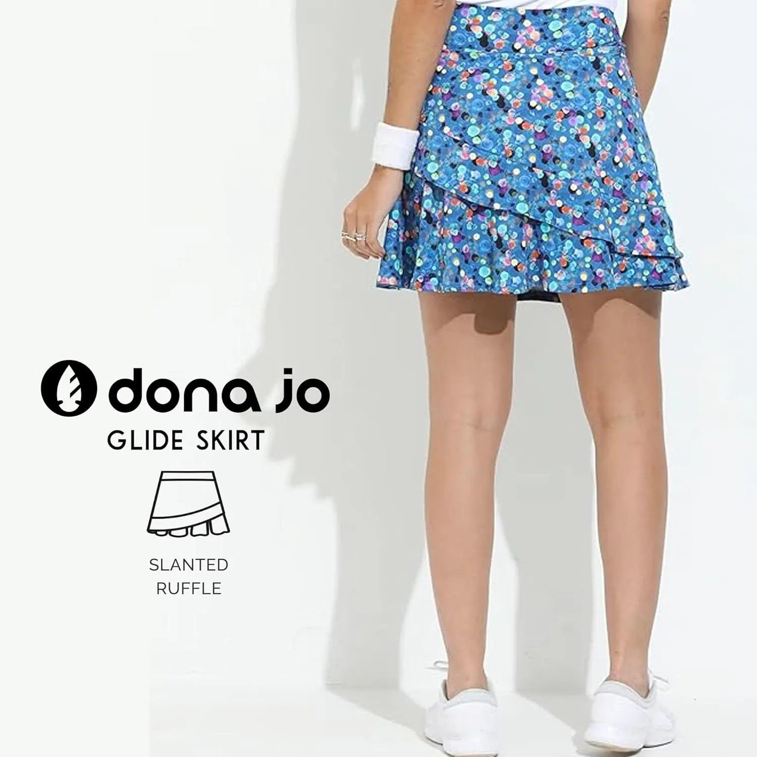 Dona Jo Glide Skort for Women - Athletic Golf Skirt with Shorts & Pockets - Comfortable Active Wear for Tennis or Any Sports