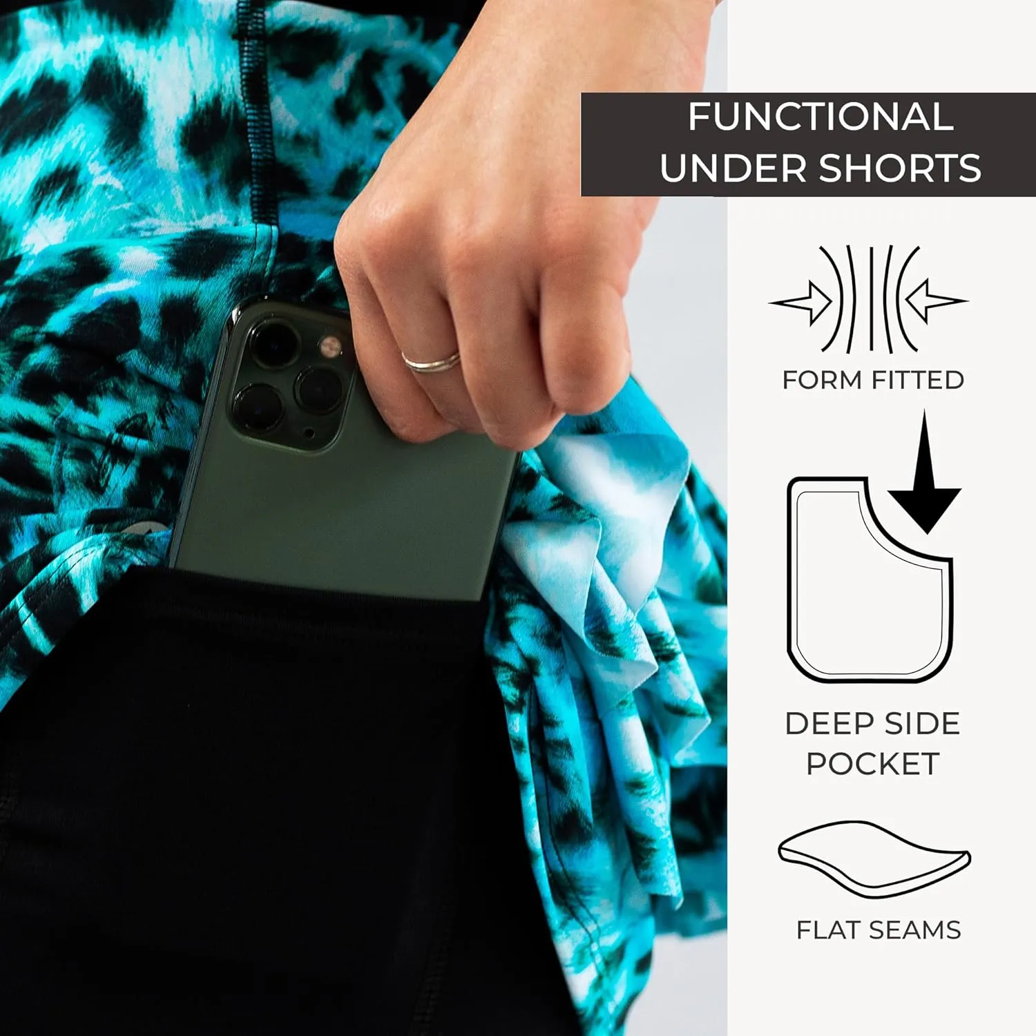 Dona Jo Shakira Skort for Women - Athletic Golf Skirt with Shorts & Pockets - Comfortable Active Wear for Tennis or Any Sport