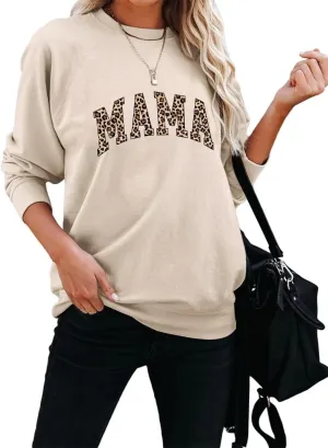 Dressmine Womens Crewneck Mama Sweatshirt Oversized Maternity Long Sleeve Shirt Cute Sweaters Graphic Hoodies