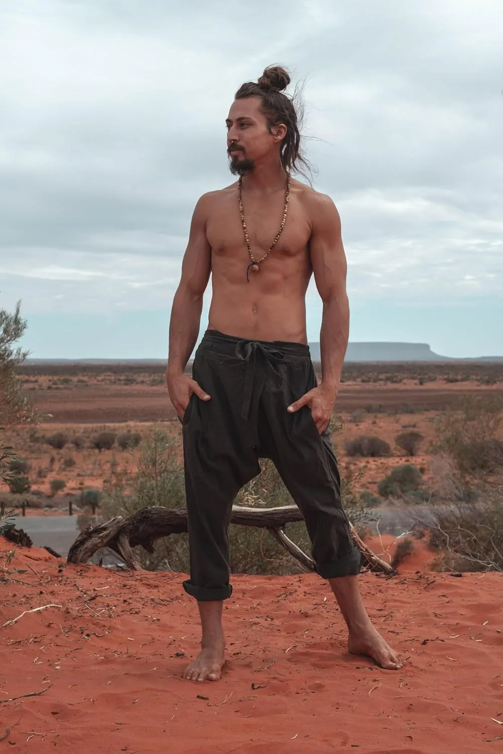 DROPCROTCH Mens Cotton Pants Drop Low Crotch Harem Alibaba Yoga Comfortable One Size Loose Fit Festival Boho Hippie