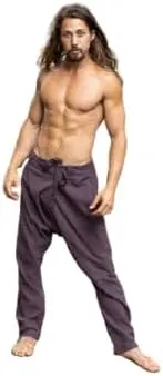 DROPCROTCH Mens Cotton Pants Drop Low Crotch Harem Alibaba Yoga Comfortable One Size Loose Fit Festival Boho Hippie