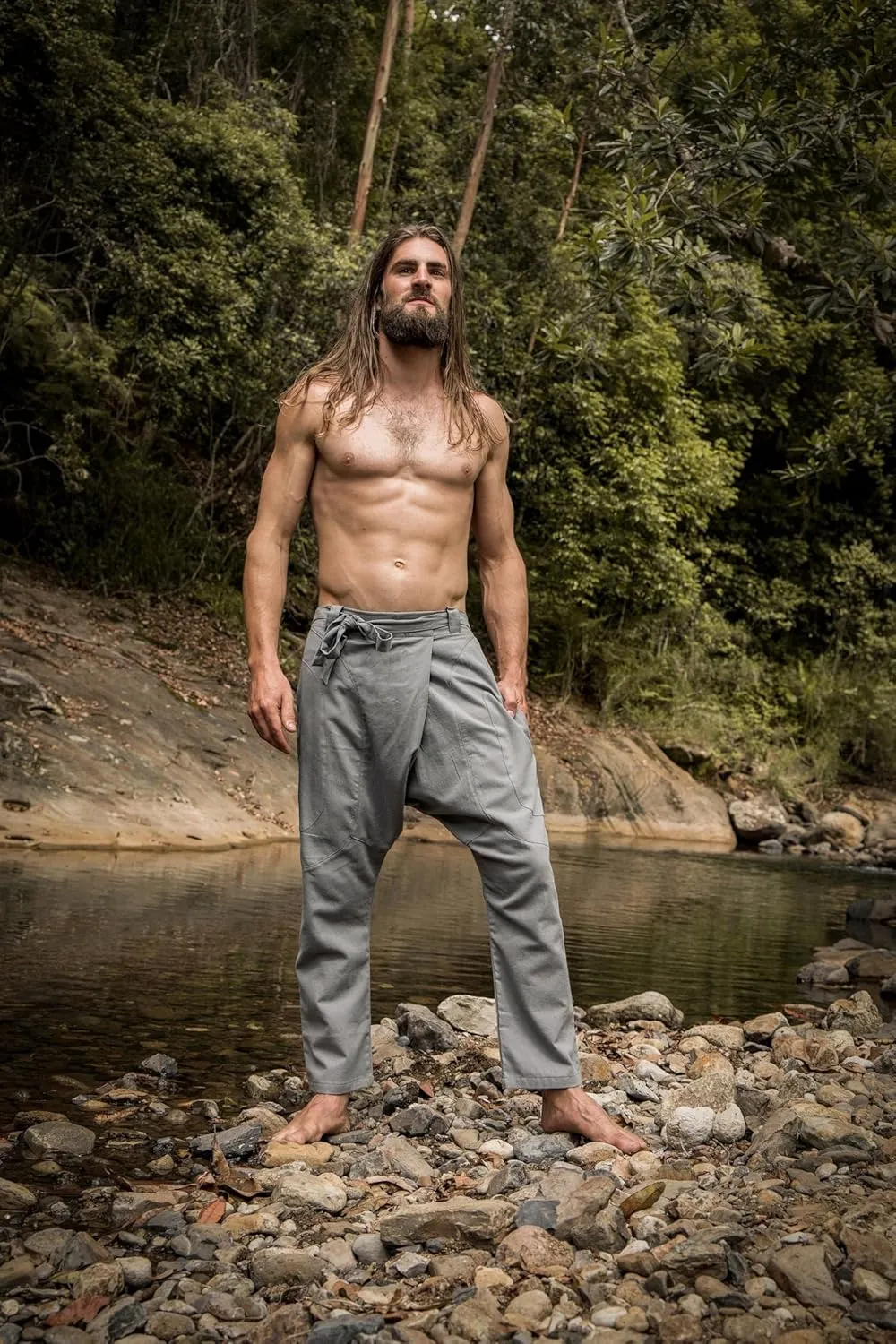 DROPCROTCH Mens Cotton Pants Drop Low Crotch Harem Alibaba Yoga Comfortable One Size Loose Fit Festival Boho Hippie
