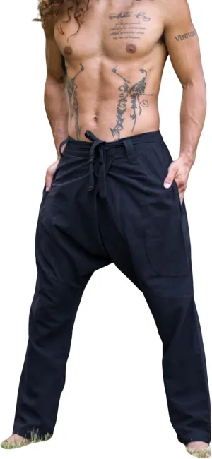 DROPCROTCH Mens Cotton Pants Drop Low Crotch Harem Alibaba Yoga Comfortable One Size Loose Fit Festival Boho Hippie