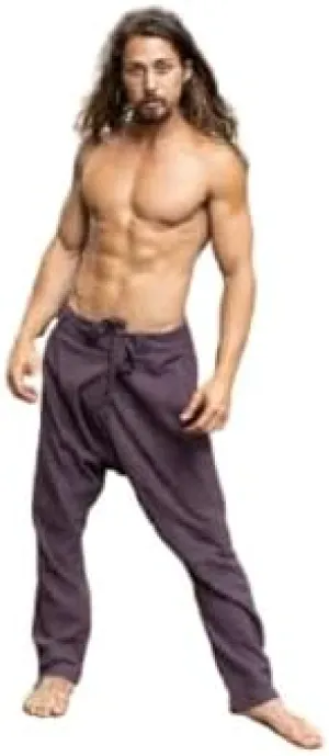 DROPCROTCH Mens Cotton Pants Drop Low Crotch Harem Alibaba Yoga Comfortable One Size Loose Fit Festival Boho Hippie