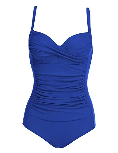 Ekouaer Womens Elegant Inspired Vintage One Piece Pin up Monokinis Swimsuit (US Only)