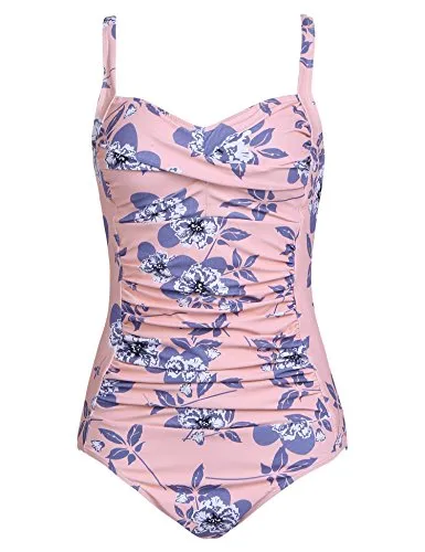 Ekouaer Womens Elegant Inspired Vintage One Piece Pin up Monokinis Swimsuit (US Only)
