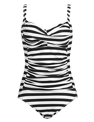 Ekouaer Womens Elegant Inspired Vintage One Piece Pin up Monokinis Swimsuit (US Only)