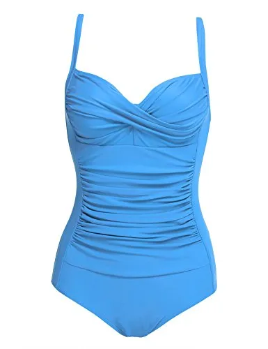 Ekouaer Womens Elegant Inspired Vintage One Piece Pin up Monokinis Swimsuit (US Only)