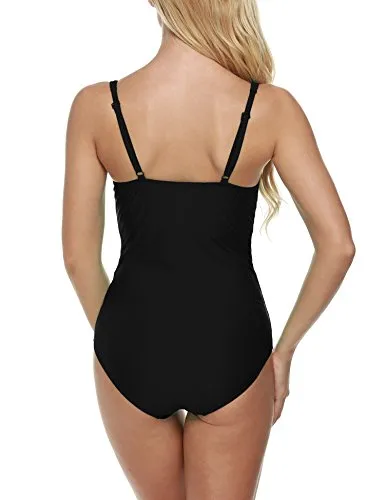 Ekouaer Womens Elegant Inspired Vintage One Piece Pin up Monokinis Swimsuit (US Only)