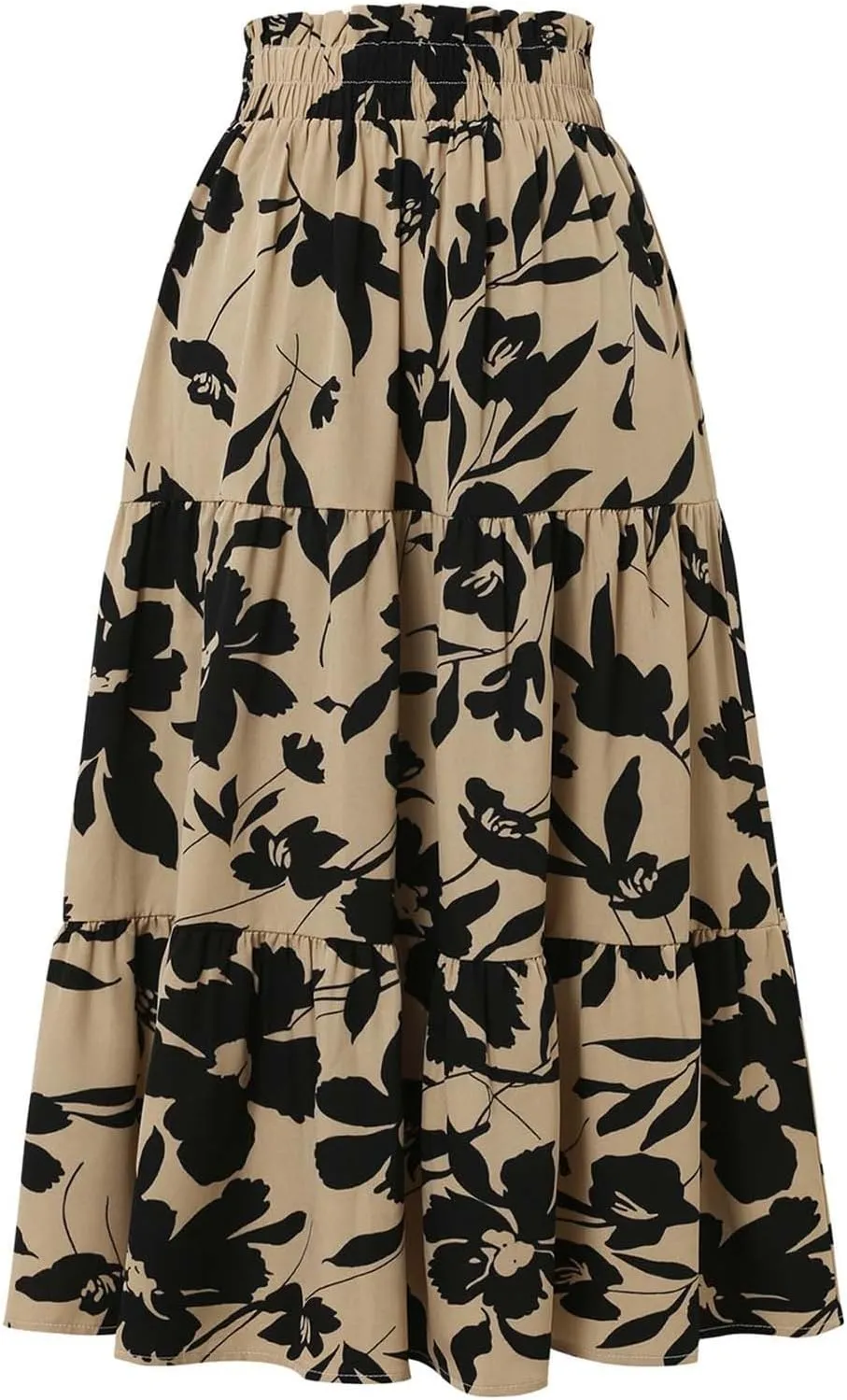 Elegant Floral Pleated Midi Skirt for Women Summer High End Fashion Stylish A Line Skirt Comfortable Lightweight