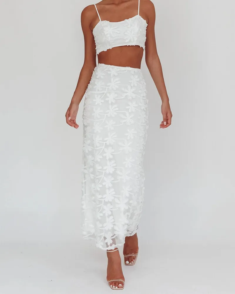 Elegant Lace Embroidered Half Dress Set