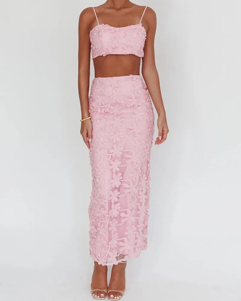 Elegant Lace Embroidered Half Dress Set