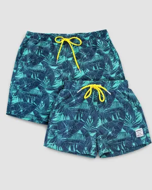 Father and Son Matching swim shorts - Hamilton (Green)