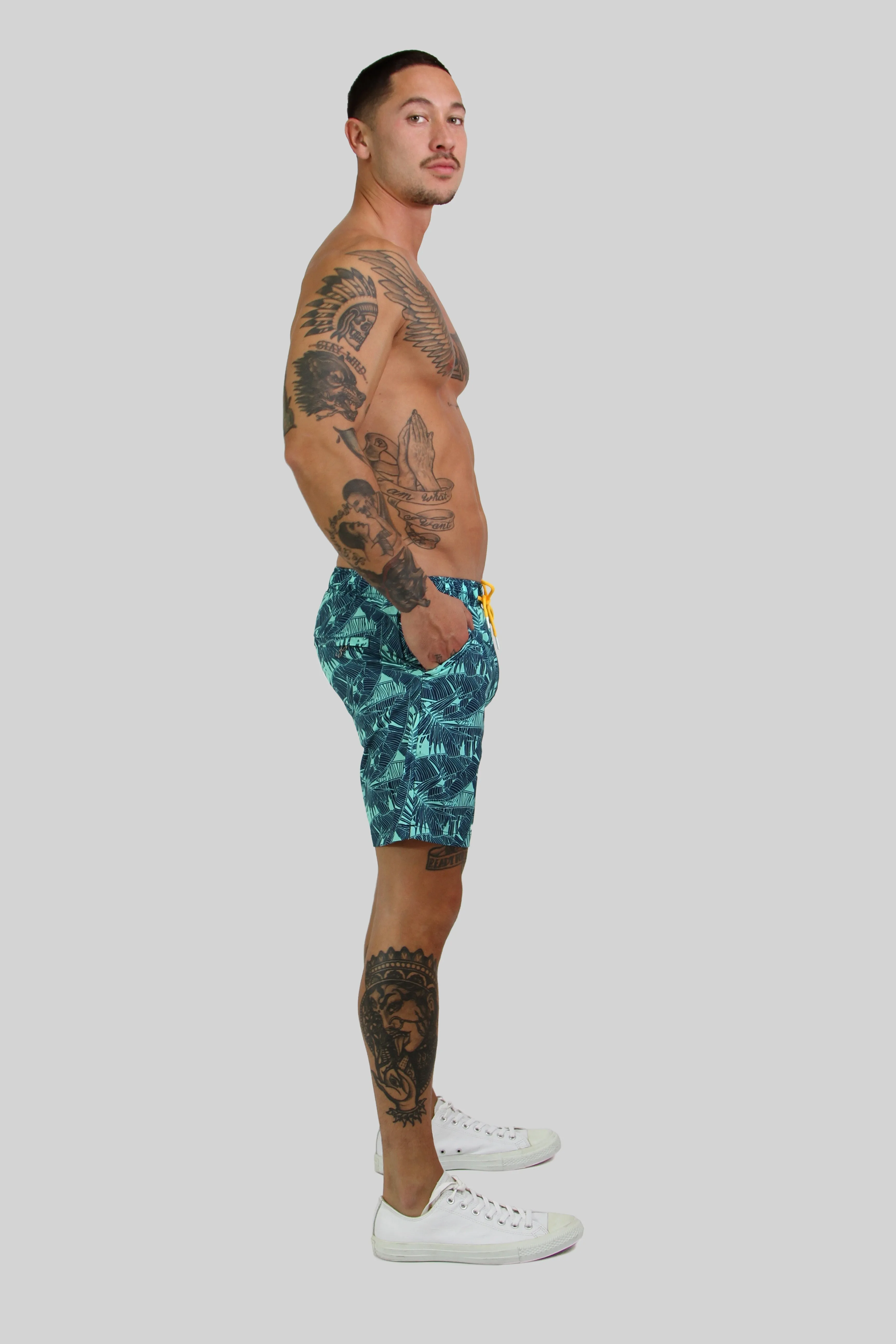 Father and Son Matching swim shorts - Hamilton (Green)
