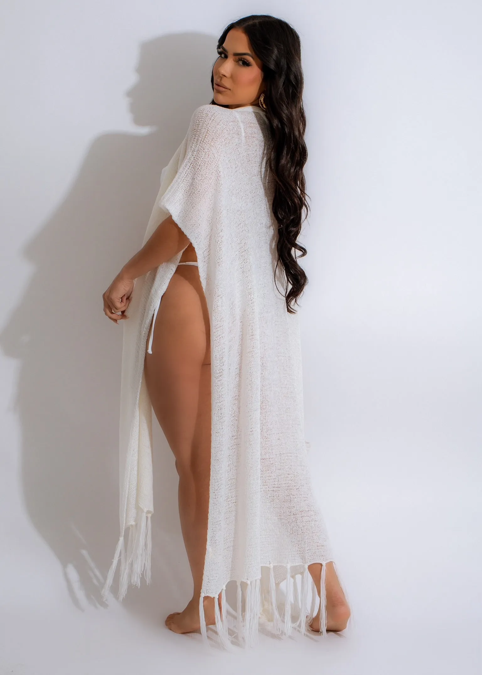 Feel The Breeze Knit Cover Up White