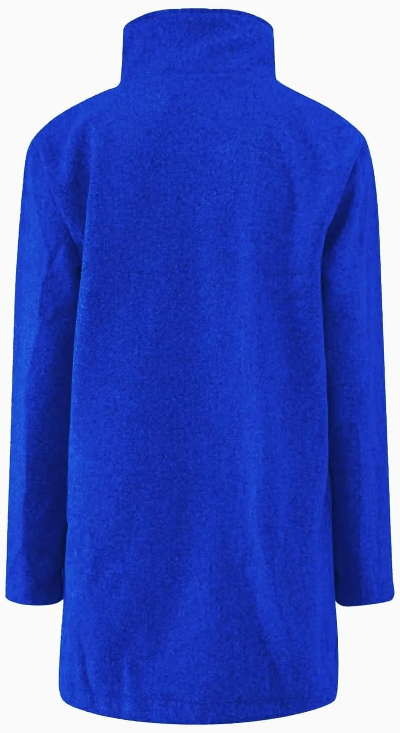 Fleece Jacket Women Plus Size Long Winter Coats Open Front Button down Shacket Single-Breasted Coatigan with Pockets