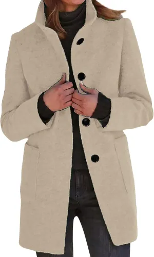 Fleece Jacket Women Plus Size Long Winter Coats Open Front Button down Shacket Single-Breasted Coatigan with Pockets