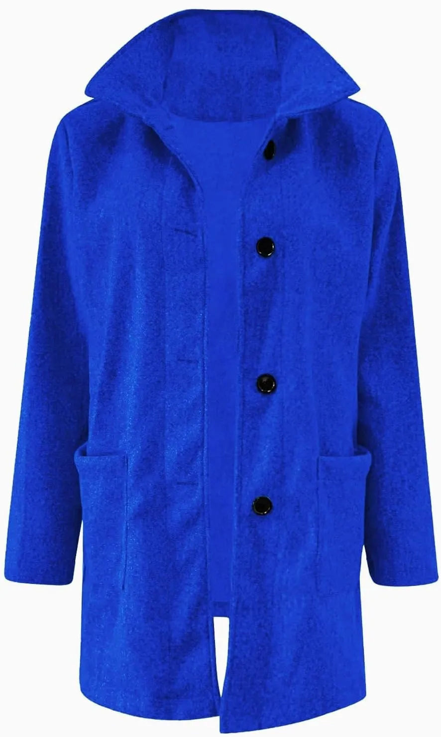 Fleece Jacket Women Plus Size Long Winter Coats Open Front Button down Shacket Single-Breasted Coatigan with Pockets