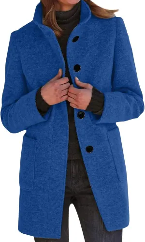Fleece Jacket Women Plus Size Long Winter Coats Open Front Button down Shacket Single-Breasted Coatigan with Pockets