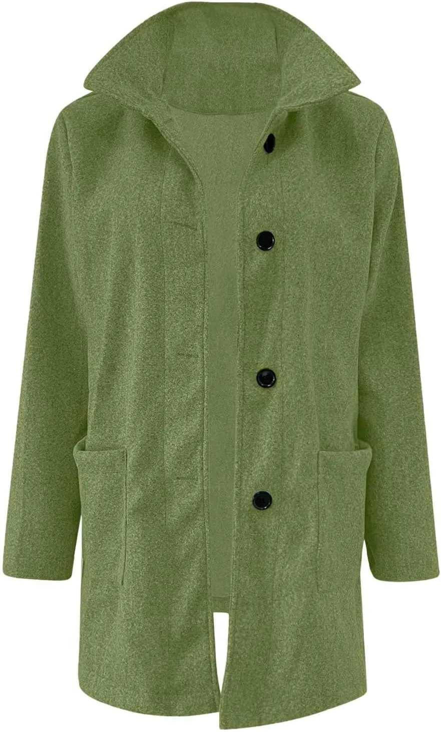 Fleece Jacket Women Plus Size Long Winter Coats Open Front Button down Shacket Single-Breasted Coatigan with Pockets