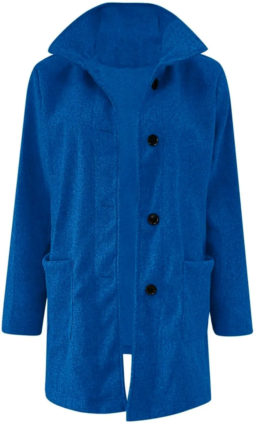 Fleece Jacket Women Plus Size Long Winter Coats Open Front Button down Shacket Single-Breasted Coatigan with Pockets