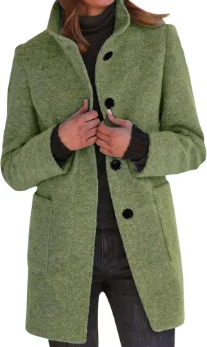 Fleece Jacket Women Plus Size Long Winter Coats Open Front Button down Shacket Single-Breasted Coatigan with Pockets
