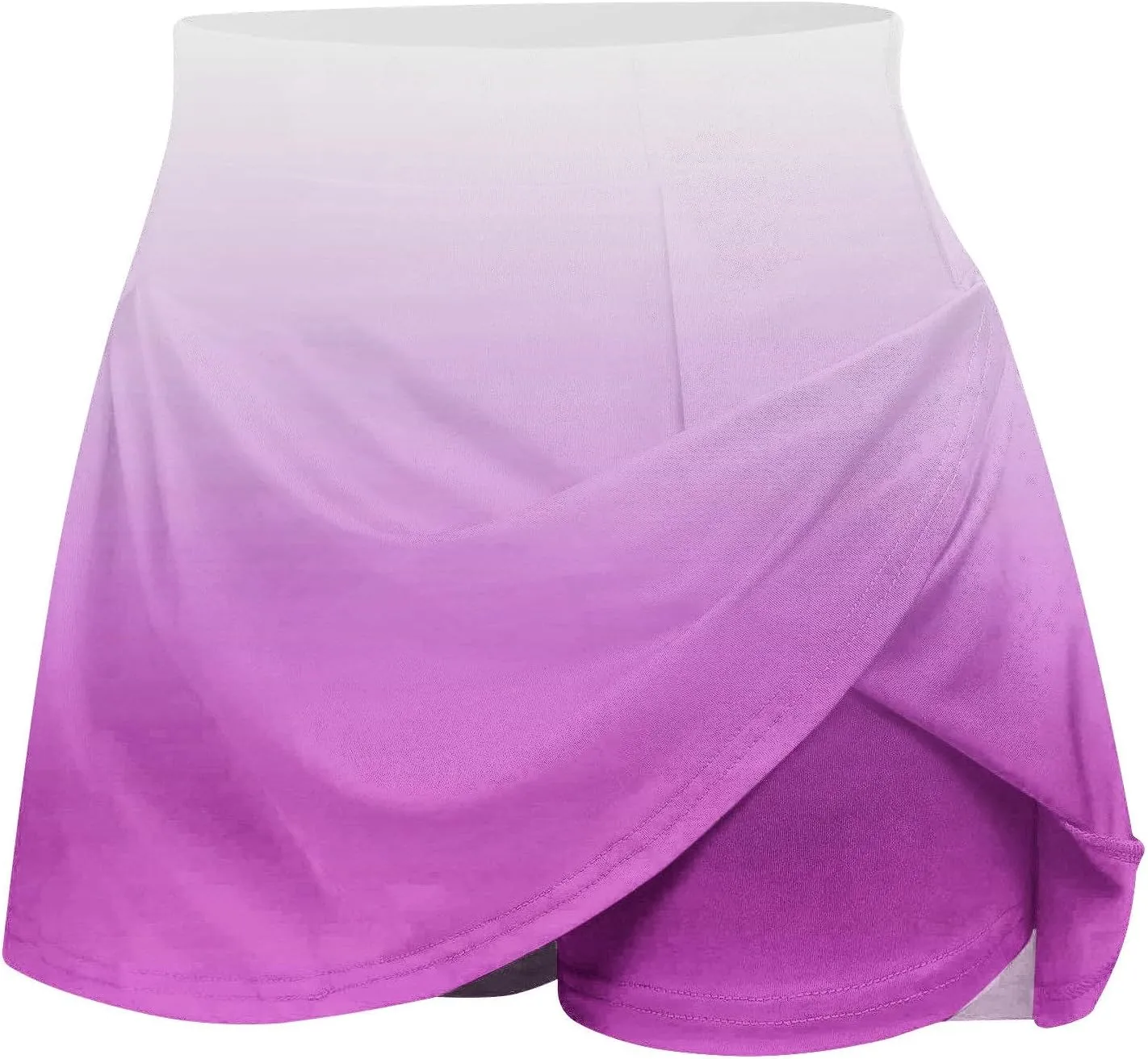 Flowy Shorts for Women Fashion High Waisted Tummy Control Skorts Bohemian Gradient Color Golf Tennis Mini Skirts