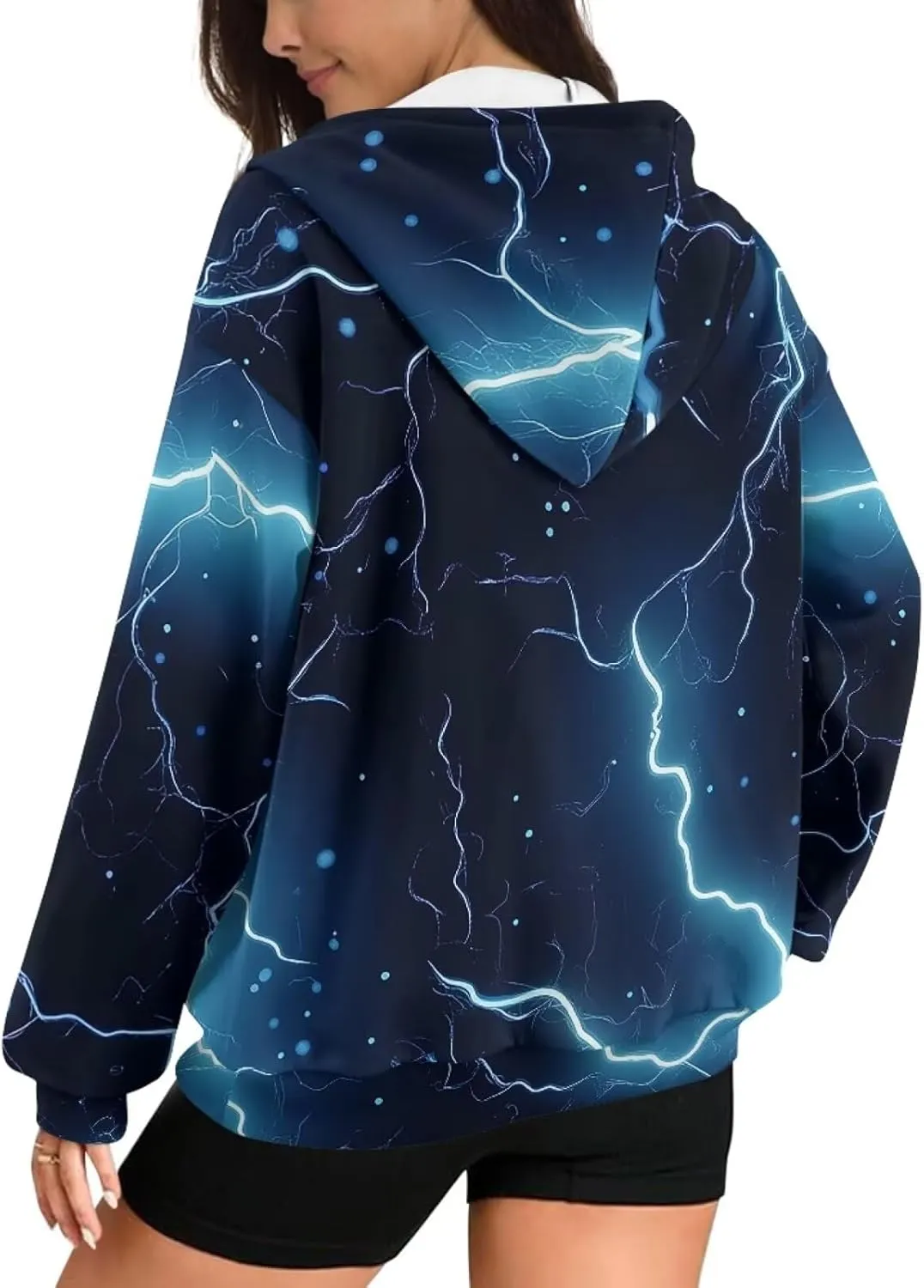 Full Zip Up Hoodies for Women Long Sleeve Track Jackets Loose Sweatshirt Drawstring Pullover Sweaters With Pockets
