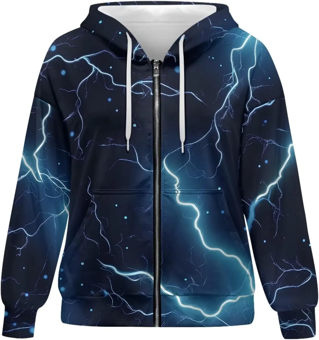 Full Zip Up Hoodies for Women Long Sleeve Track Jackets Loose Sweatshirt Drawstring Pullover Sweaters With Pockets
