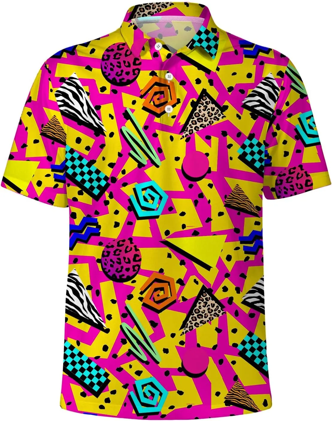 Funny Golf Shirts for Men,Funny Golf Polos for Men Short Sleeve,Mens 70s 80s Outfit Funny Hawaiian Golf Shirt
