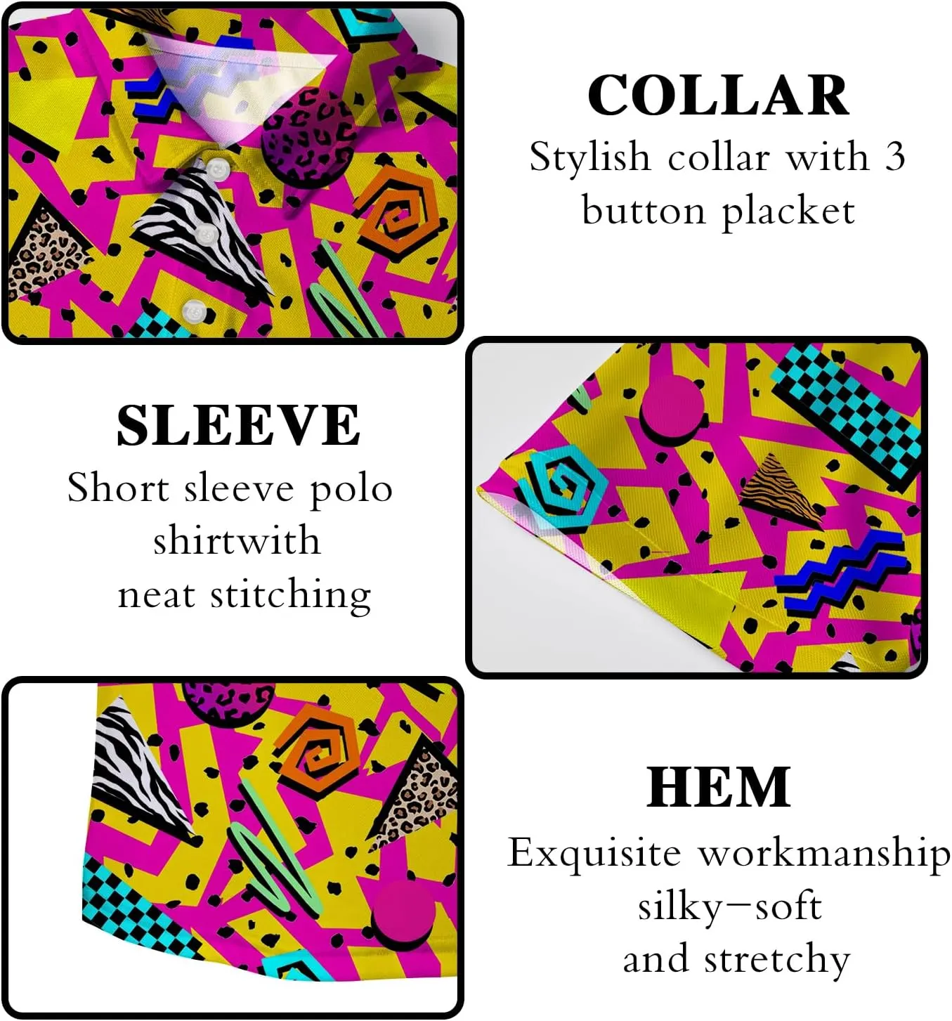 Funny Golf Shirts for Men,Funny Golf Polos for Men Short Sleeve,Mens 70s 80s Outfit Funny Hawaiian Golf Shirt