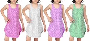 G-CUFSH - Wholesale Girl's Mermaid Scale Foil Print Cover-Up Dress