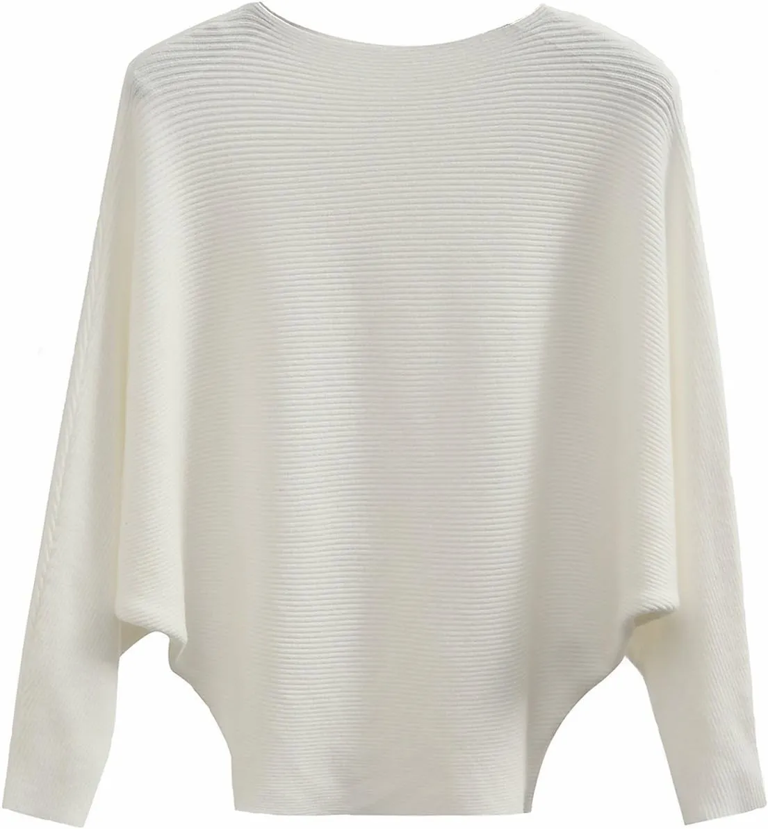 GABERLY Boat Neck Batwing Sleeves Dolman Knitted Sweaters and Pullovers Tops for Women