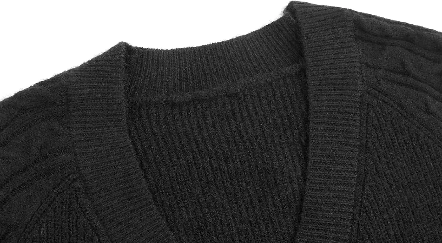 GABERLY Button Down Thickened Sweaters V Neck Open Front Loose Oversized Cardigans Knit Outwear for Women