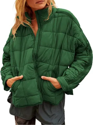 Gacaky Women's Baggy Lightweight Zip Puffer Jacket Warm Winter Down Coat with Pockets