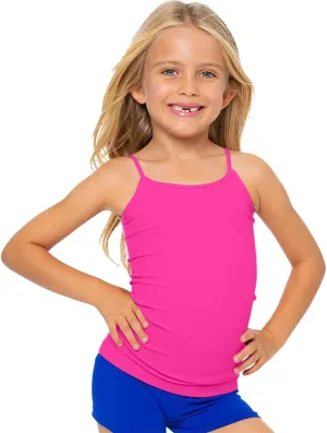 Girls Full Sleeveless Camisole Tank Tops  Stretch Undershirts Cami Comfortable Camis (One Size Fits Ages 4-7)
