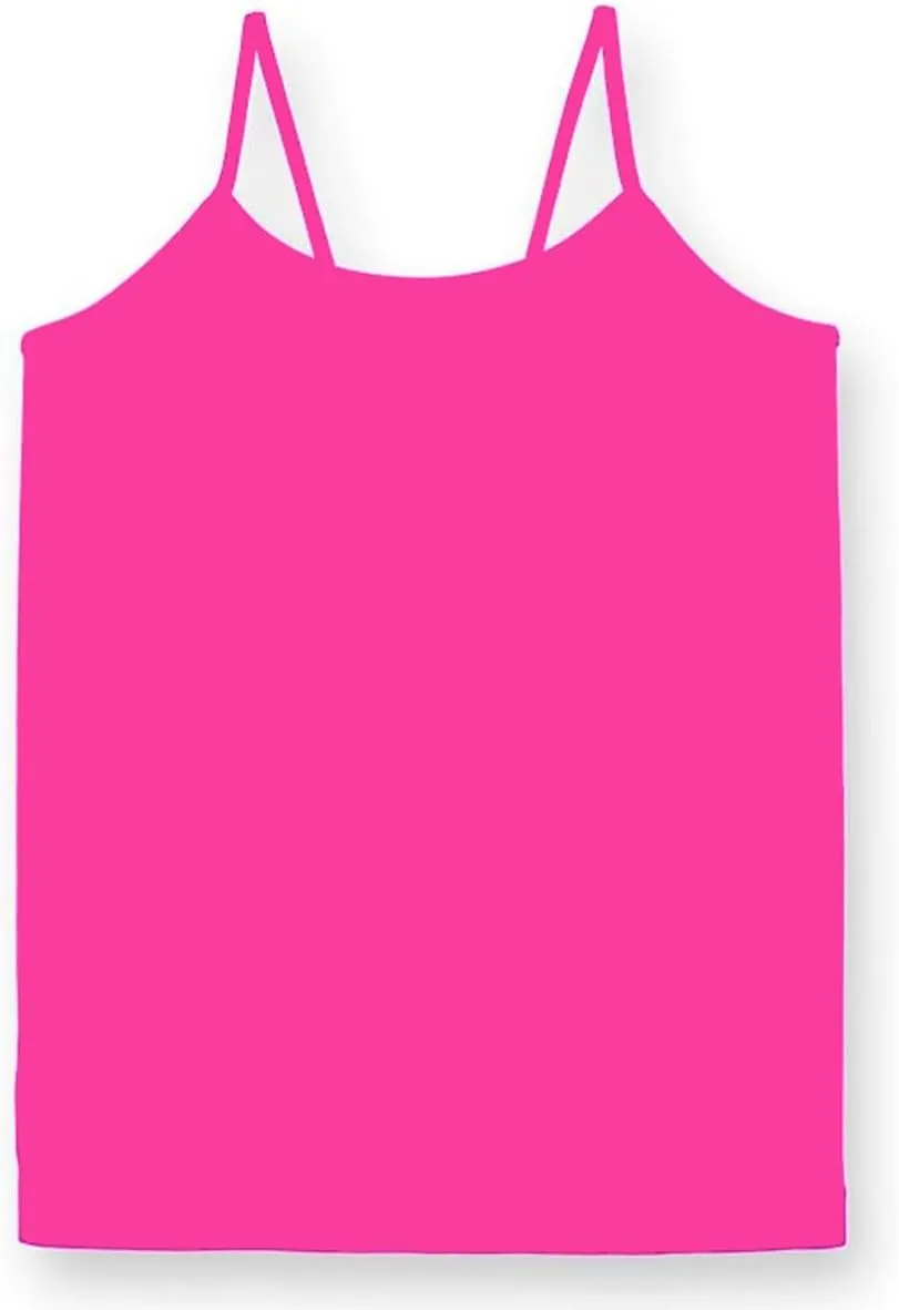 Girls Full Sleeveless Camisole Tank Tops  Stretch Undershirts Cami Comfortable Camis (One Size Fits Ages 4-7)