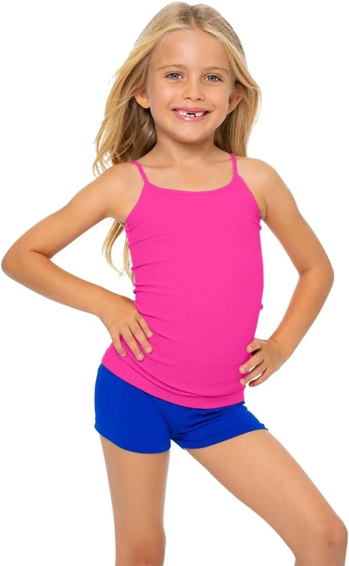 Girls Full Sleeveless Camisole Tank Tops  Stretch Undershirts Cami Comfortable Camis (One Size Fits Ages 4-7)
