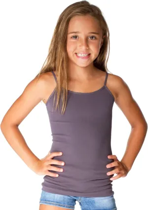 Girls Full Sleeveless Camisole Tank Tops  Stretch Undershirts Cami Comfortable Camis (One Size Fits Ages 4-7)
