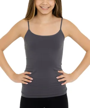 Girls Full Sleeveless Camisole Tank Tops  Stretch Undershirts Comfortable Camis (One Size Fits Ages 10-14)