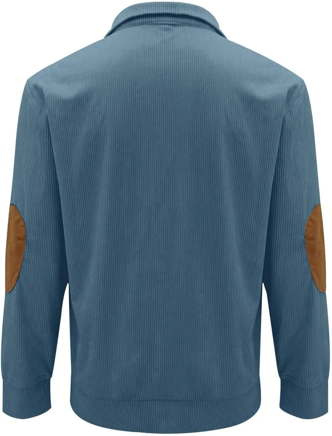 GOFULY Quilted Sweatshirts For Men Corduroy Henley Button Jacket Lightweight Lapel Collar Pullover Long Sleeve Baggy Sweater