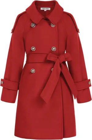 GRACE KARIN Girls Dress Coat Lapel Blend Winter Kids Jackets Coat Size 5-12
