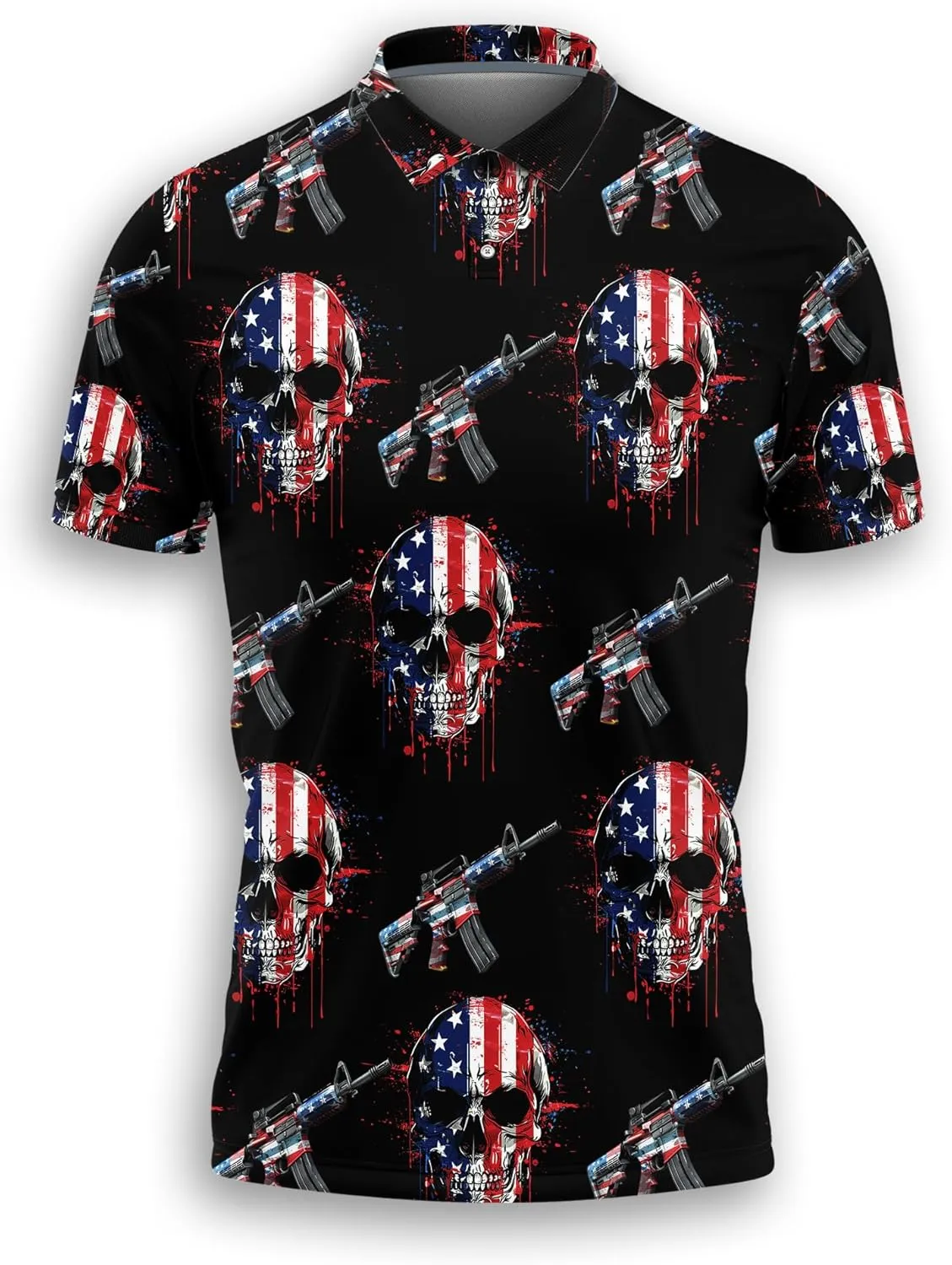 Gun Polo Shirts for Men - Short Sleeve Golf Shirts Dry Fit Mens Polo T-Shirt Casual Style 11