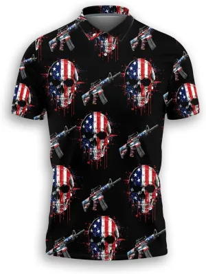 Gun Polo Shirts for Men - Short Sleeve Golf Shirts Dry Fit Mens Polo T-Shirt Casual Style 11