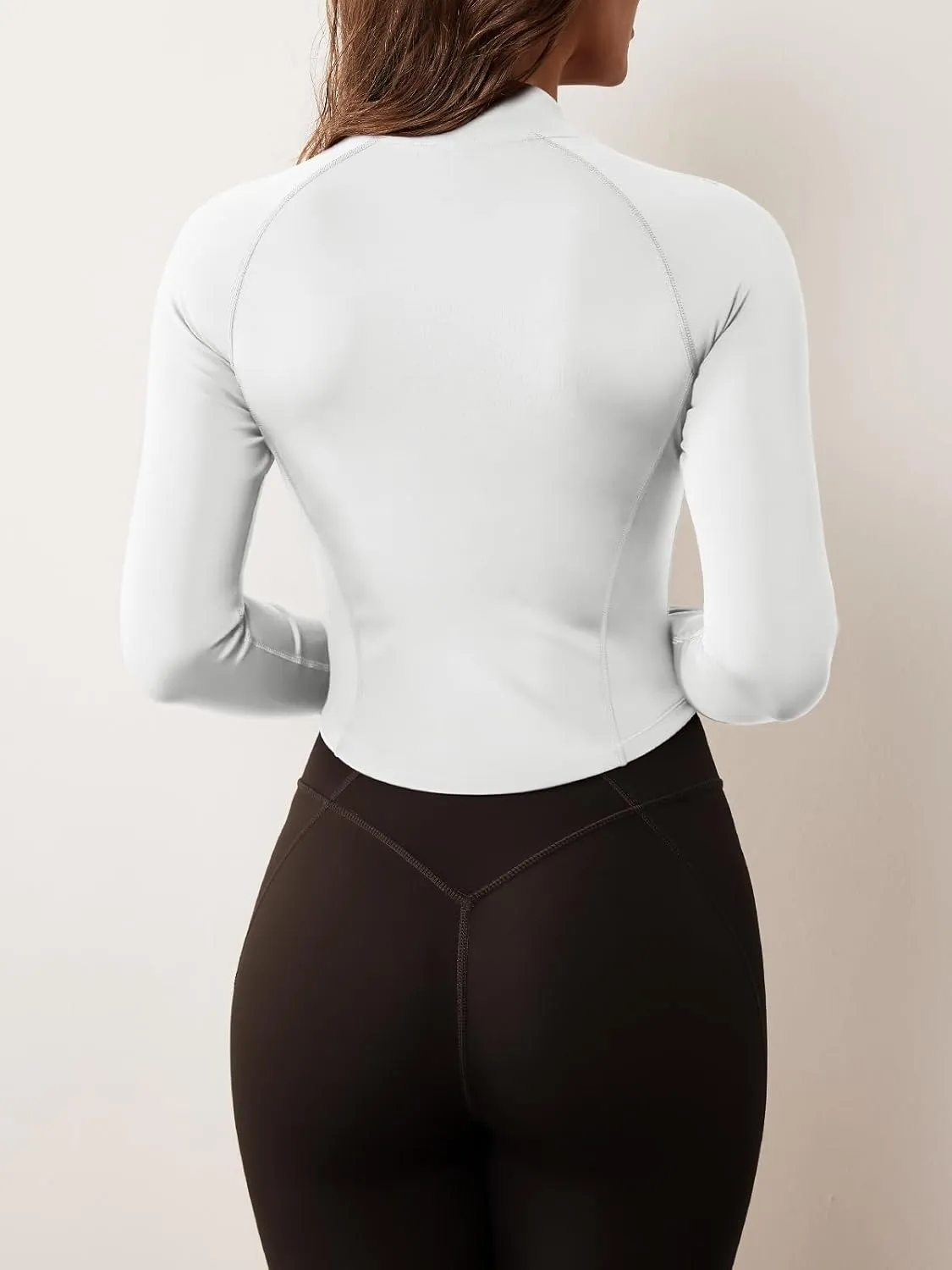 GYM RAINBOW Women's Zip Up Workout Jacket Lightweight Slim Fit Athletic Jacket Cropped Running Gym Tops with Thumb Holes