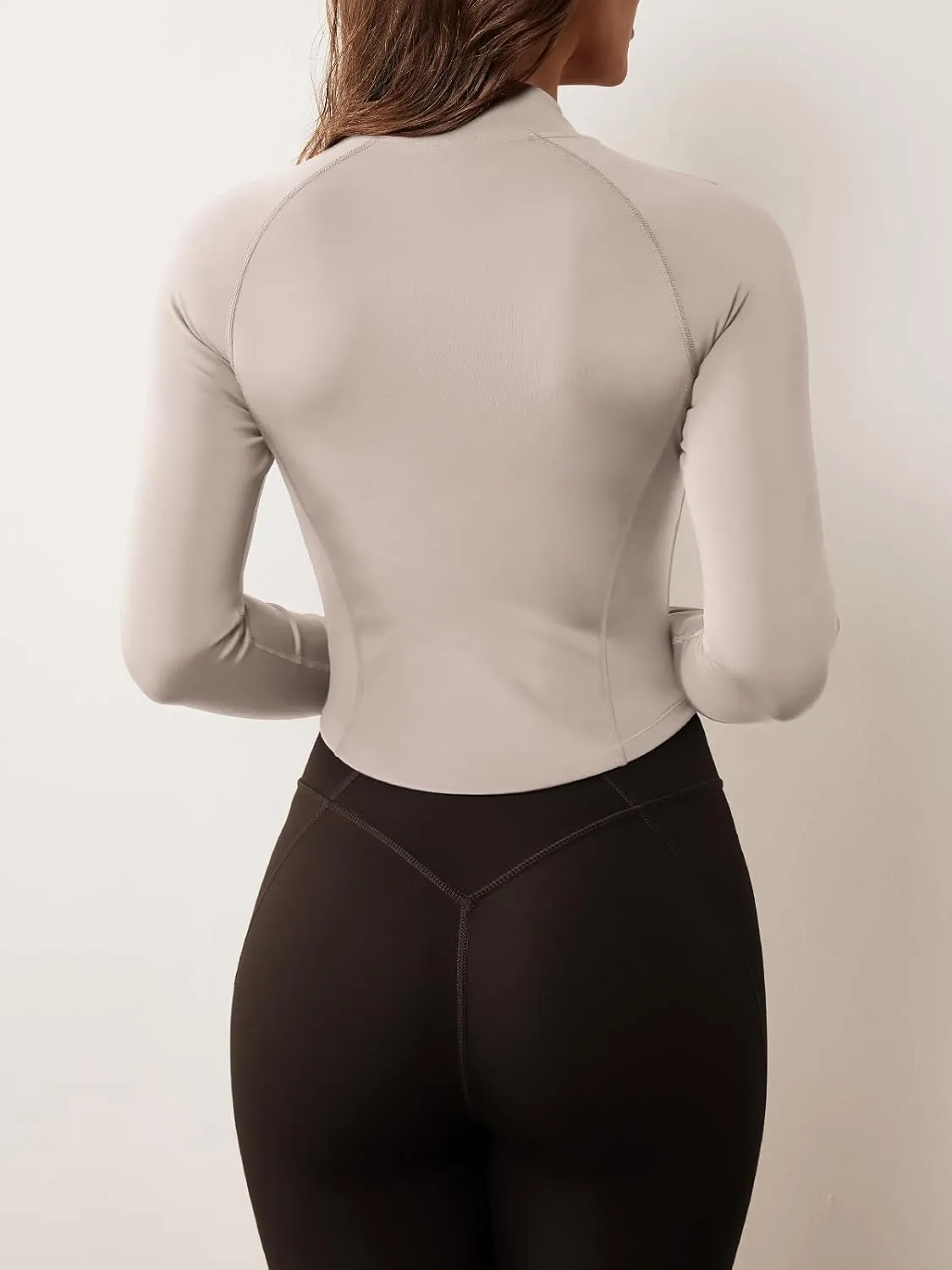 GYM RAINBOW Women's Zip Up Workout Jacket Lightweight Slim Fit Athletic Jacket Cropped Running Gym Tops with Thumb Holes