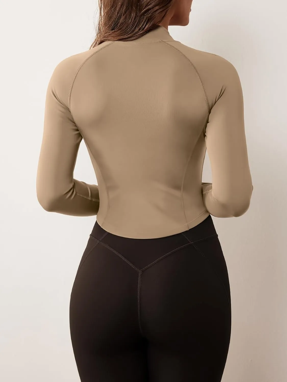 GYM RAINBOW Women's Zip Up Workout Jacket Lightweight Slim Fit Athletic Jacket Cropped Running Gym Tops with Thumb Holes